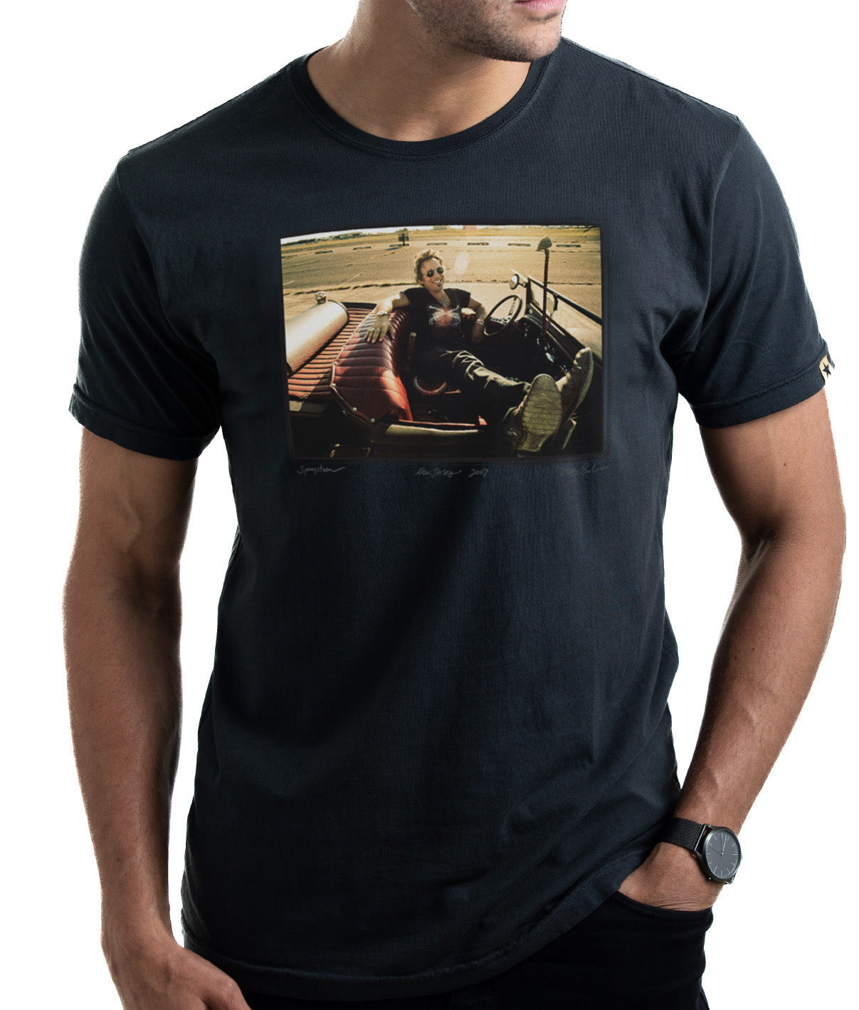 Bruce Springsteen "Classic Car" (Men's Faded Black Tee)